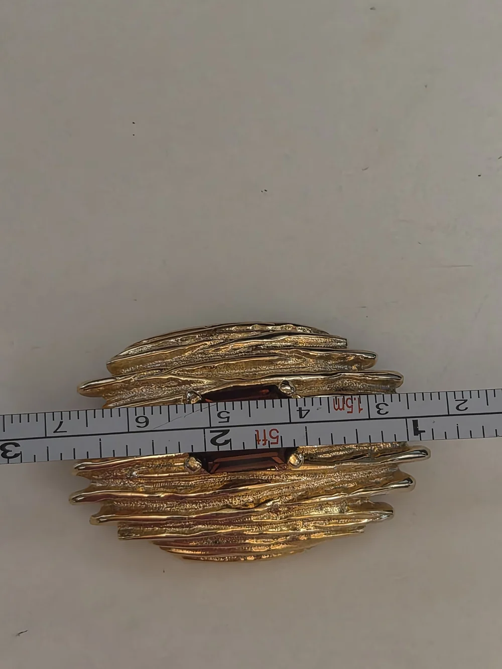 Liz Claiborne Gold-Tone Chain  Pendant with Brown Gem